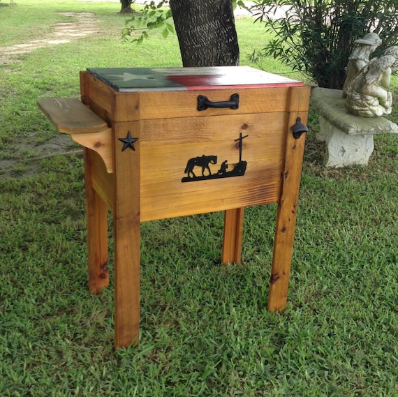 Custom Cedar Ice Chest made in the Usa made in Tx handmade Ice