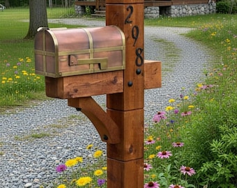 Rustic Cedar Mailbox Post: Custom Rough Sawn Design