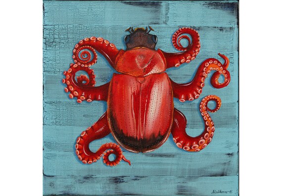 Kunstdruck Von Acryl Gemalde Kafer Innen Kafer Etsy