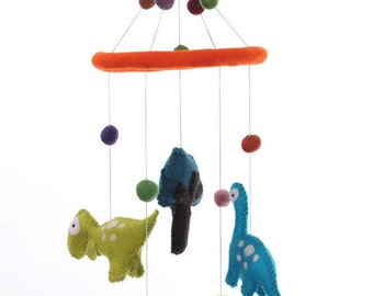 handmade felt dinosaur mobile room decoration