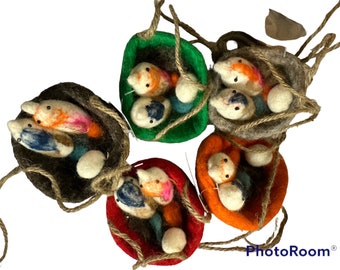 Easter Bird nest  with egg handmade felt decorations. Easter decoration or decorations for any room.