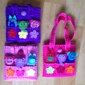 handmade felt puppets bag for kids