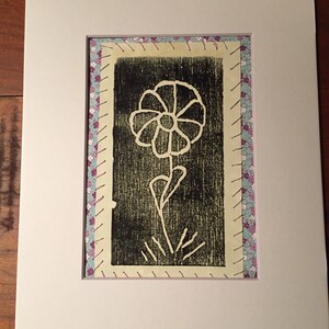 Monoprint and paper quilted mixed media