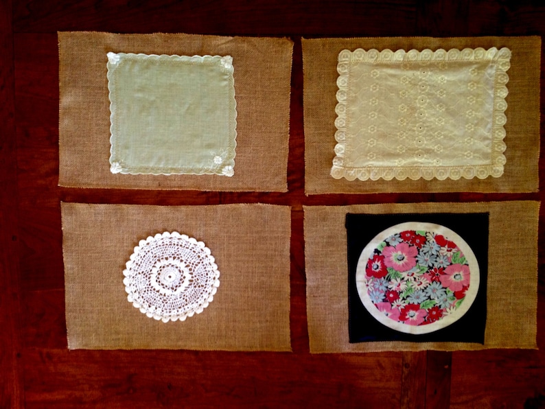 Burlap Placemats set of 4 Etsy