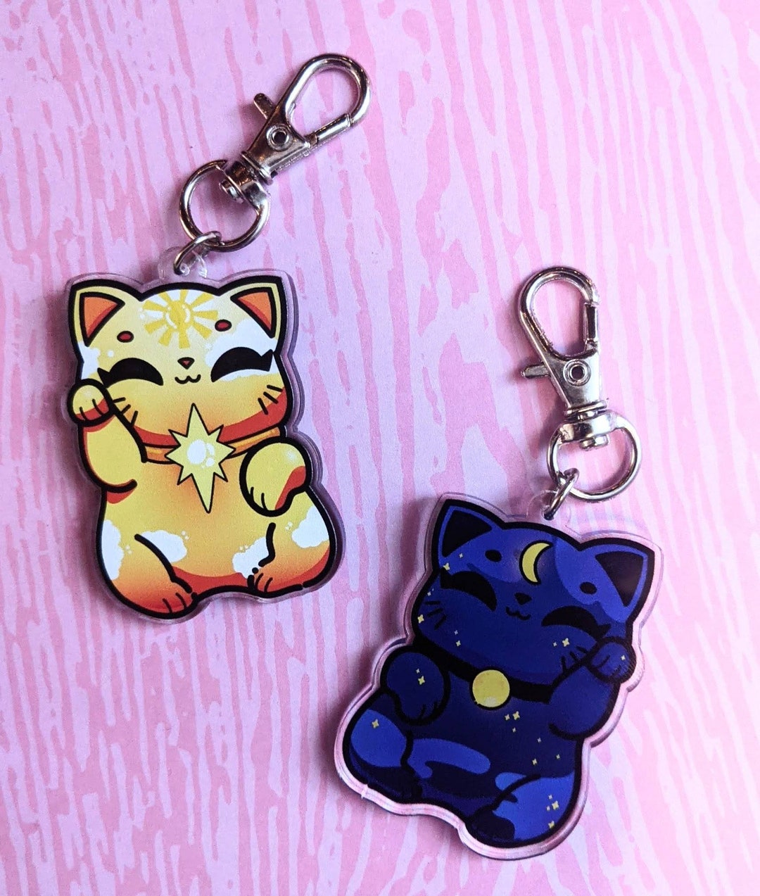 Solar Eclipse Lucky Cat Bag Charm