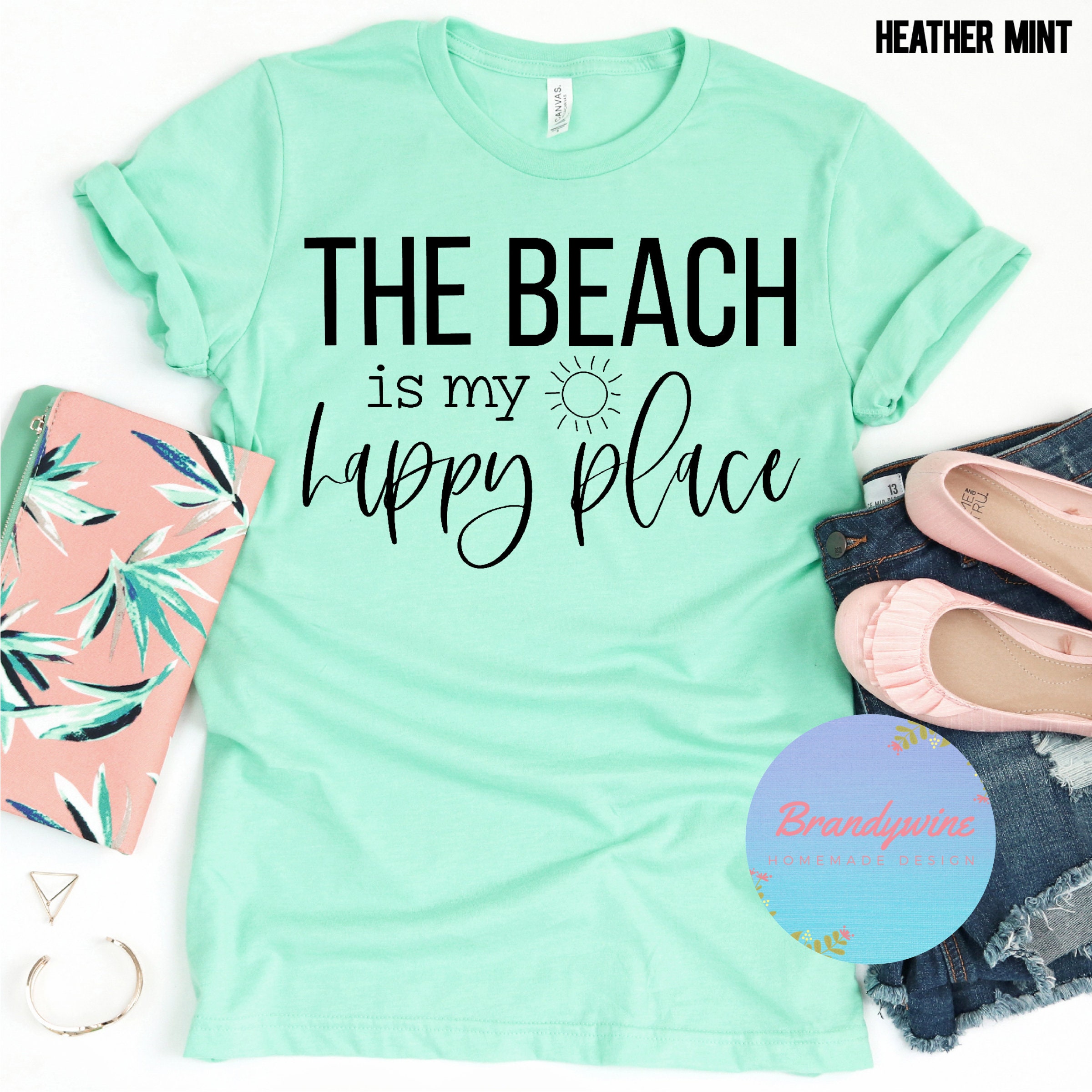 Beach Shirt the Beach is My Happy Place Fun Summer Shirt - Etsy