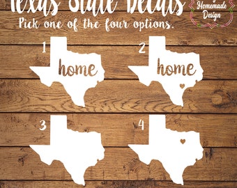 Texas Decals, State of Texas Decals, Texas Home Decal, Texas Car Decal, Texas Truck Decal, Texas Home Heart Decal, Lone Star State Decal