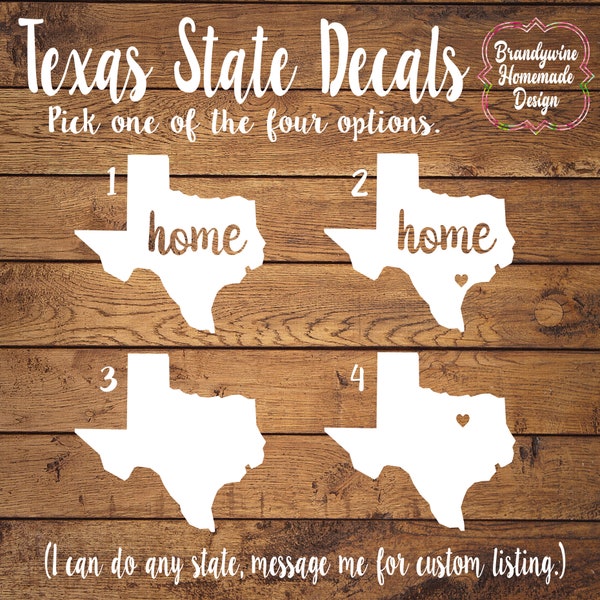 Texas Decals, State of Texas Decals, Texas Home Decal, Texas Car Decal, Texas Truck Decal, Texas Home Heart Decal, Lone Star State Decal