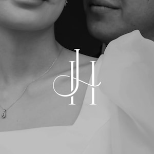 JH | Contemporary Wedding Monogram, Modern Monogram, Wedding Initials ...