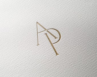 AP | Contemporary wedding monogram, modern monogram, wedding initials, premade logo