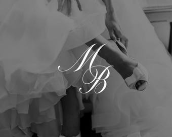 Elegance - semi custom wedding monogram, modern monogram, wedding initials