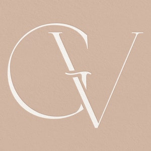 GV | Contemporary wedding monogram, modern monogram, wedding initials, premade logo