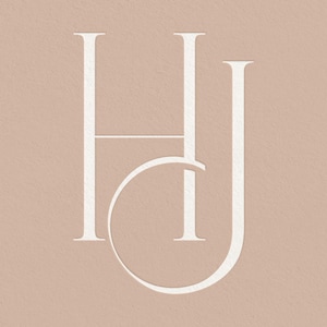 HJ | Contemporary wedding monogram, modern monogram, wedding initials, premade logo