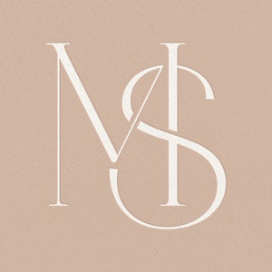 MS | Contemporary wedding monogram, modern monogram, wedding initials, premade logo