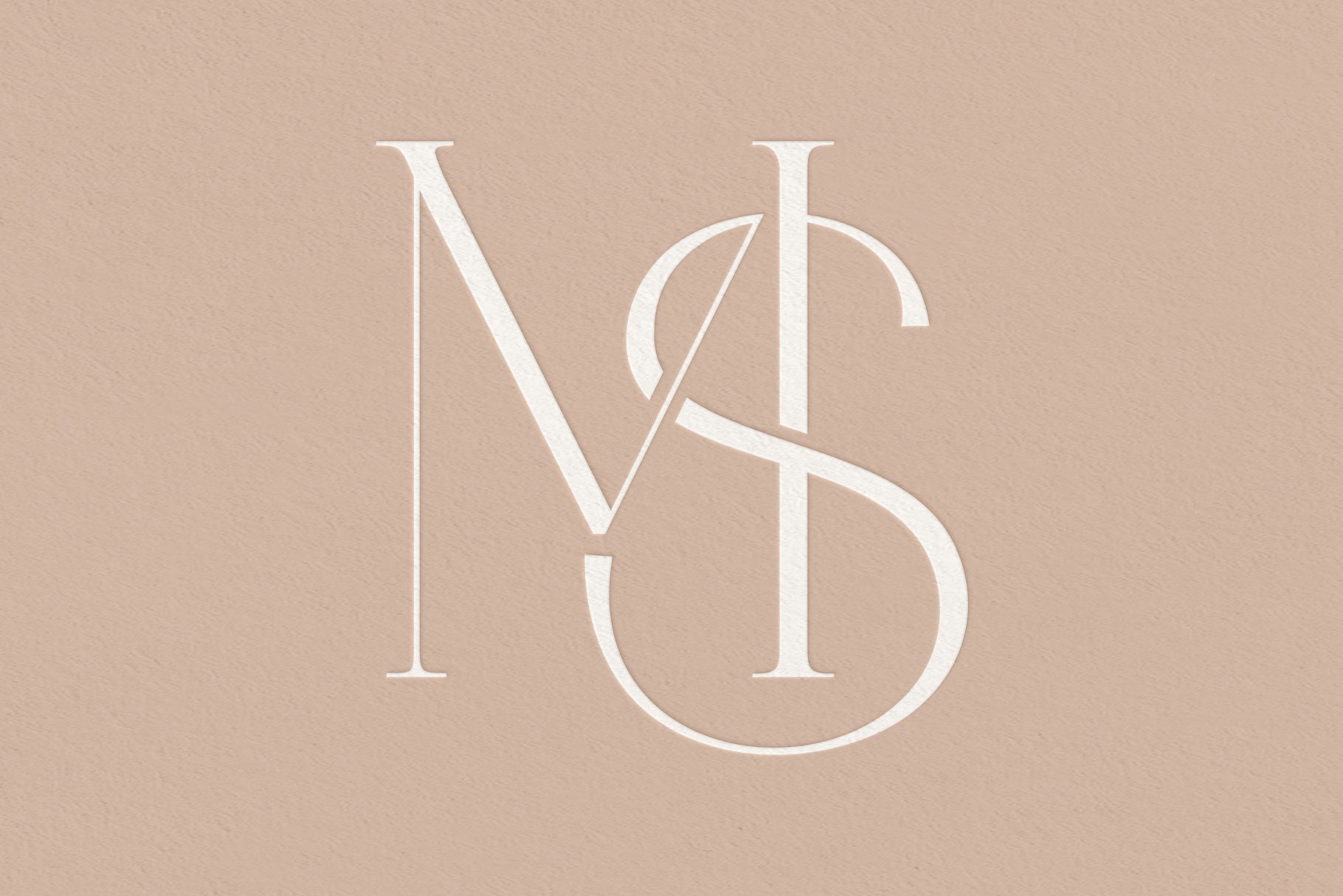 MS | Contemporary wedding monogram, modern monogram, wedding initials, premade logo