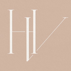 HV | Contemporary wedding monogram, modern monogram, wedding initials, premade logo