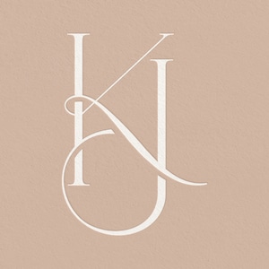 Contemporary wedding monogram, modern monogram, wedding initials, premade logo, KJ