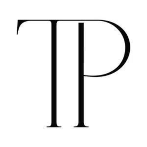 May include: Black and white graphic of the letters "TP" in a stylized font.