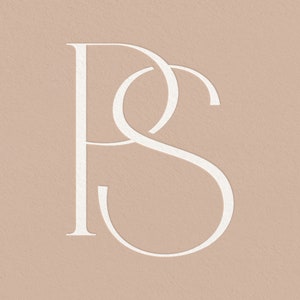 PS | Contemporary wedding monogram, modern monogram, wedding initials, premade logo