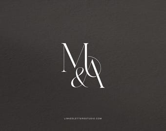 MA | Seraph - stylish wedding monogram, wedding initials, premade logo
