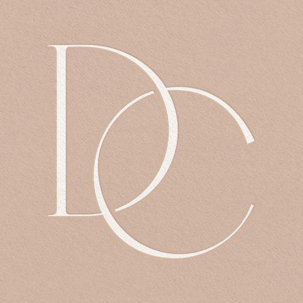 DC | Contemporary wedding monogram, modern monogram, wedding initials, premade logo