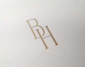 BH - Eigentijds huwelijksmonogram, modern monogram, huwelijksinitialen, kant-en-klaar logo