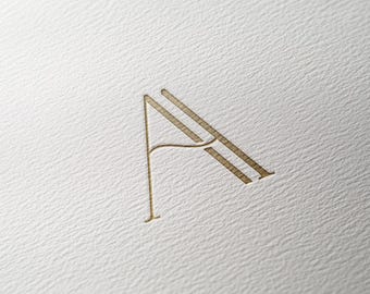 AA | Contemporary wedding monogram, modern monogram, wedding initials, premade logo