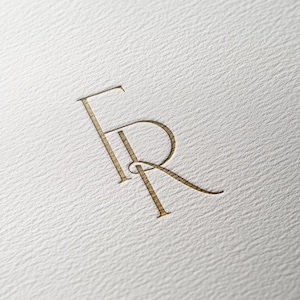 FR | Modernt bröllopsmonogram, modernt monogram, bröllopsinitialer, färdig logotyp