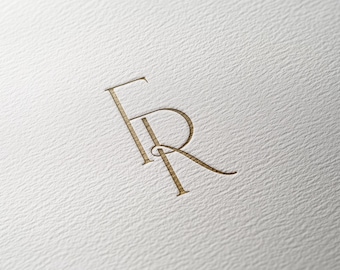 FR | Contemporary wedding monogram, modern monogram, wedding initials, premade logo