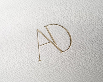 AD | Contemporary wedding monogram, modern monogram, wedding initials, premade logo