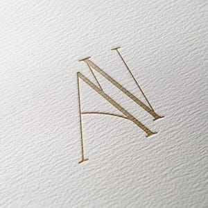 AN | Contemporary wedding monogram, modern monogram, wedding initials, premade logo