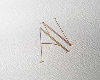 AN | Contemporary wedding monogram, modern monogram, wedding initials, premade logo