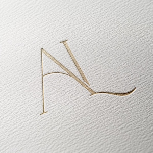 AL | Contemporary wedding monogram, modern monogram, wedding initials, premade logo