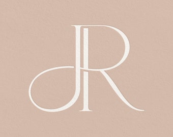 JR | Contemporary wedding monogram, modern monogram, wedding initials, premade logo
