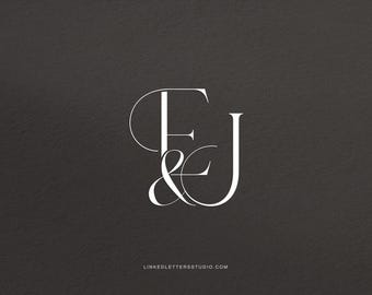 EJ | Seraph - stylish wedding monogram, wedding initials, premade logo