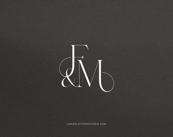 FM | Seraph - stylish wedding monogram, wedding initials, premade logo