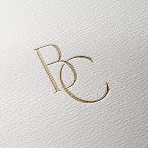 BC | Contemporary wedding monogram, modern monogram, wedding initials, premade logo