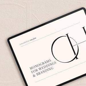 Contemporary wedding monogram, modern monogram, wedding initials, premade logo, OH