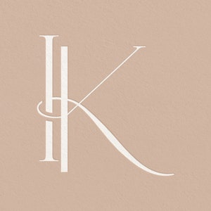 IK | Monograma de casamento contemporâneo, monograma moderno, iniciais de casamento, logotipo pré-fabricado