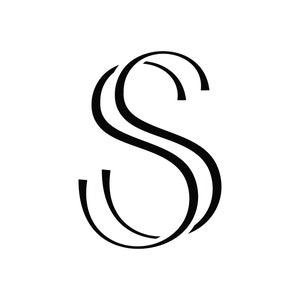 Contemporary wedding monogram, modern monogram, wedding initials, premade logo, SS