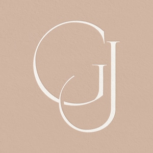 GJ | Contemporary wedding monogram, modern monogram, wedding initials, premade logo
