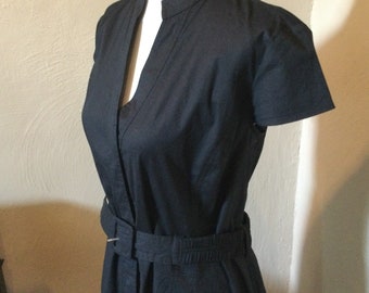 plain black cotton dress