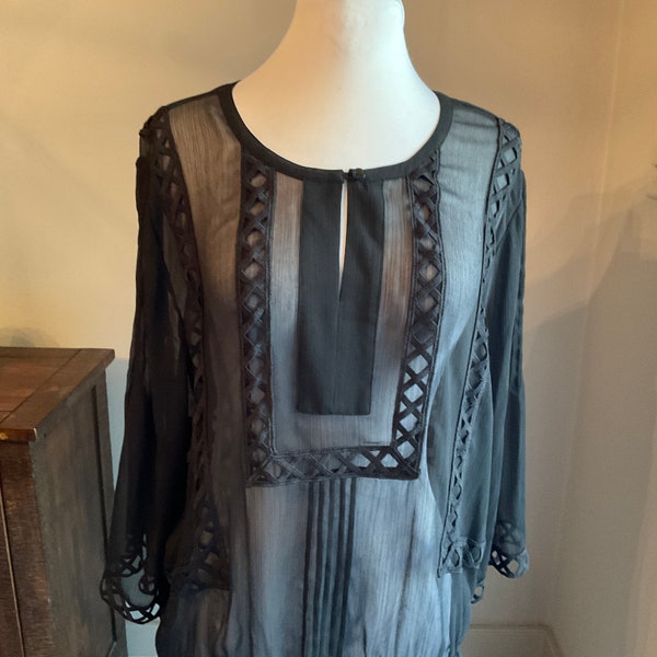 Black Pattern Chiffon LA Tunic Dress main image 0