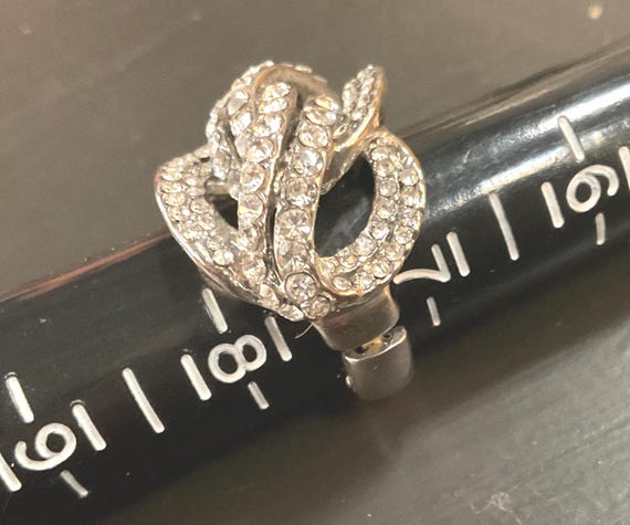 Rhinestone Encrusted Open Ring Adjustable Stretch… - image 6