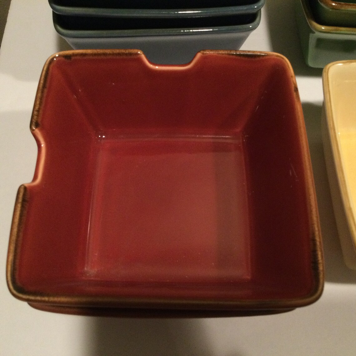 Pottery Barn Asian Square Noodle Bowls / Asian Style Square Etsy