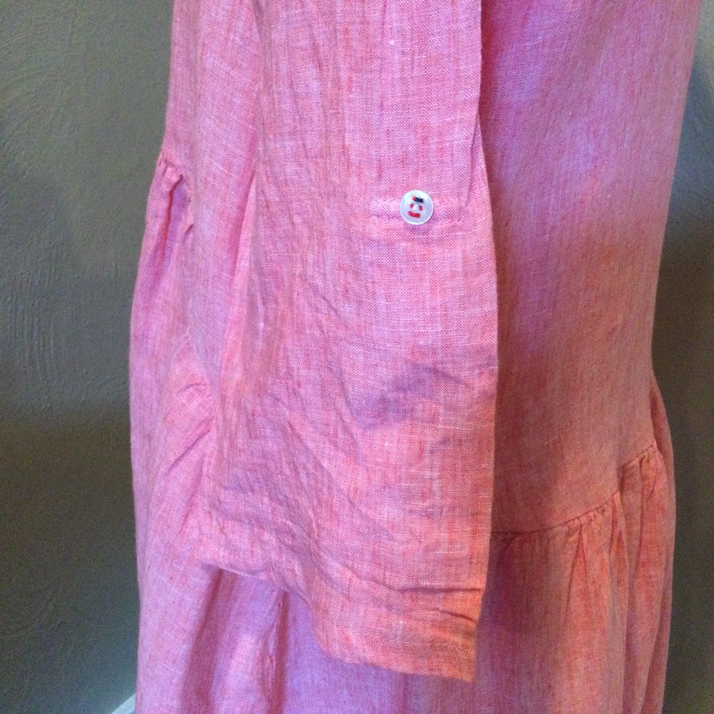 Pink Linen Smock Waist Dress Tommy Hilfiger / Pink Wash Linen Etsy
