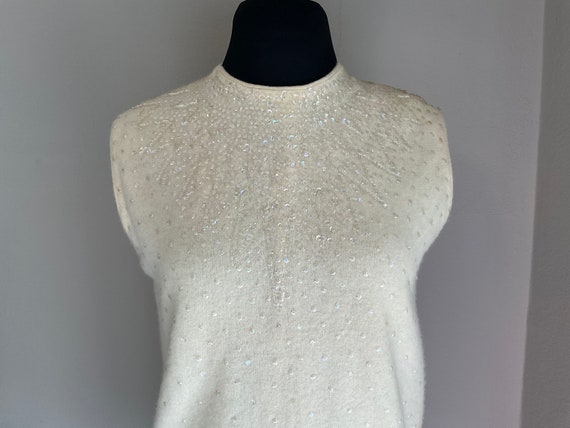 Vintage Sequin Angora Lambswool Shell / British C… - image 4