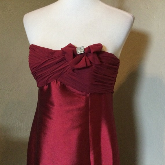 Strapless Red Silk Blend Gown Rickie Freeman Teri Jon… - Gem