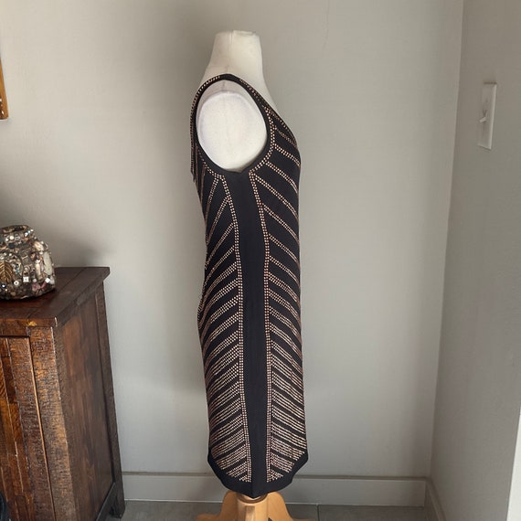 Copper Studded Sheath Dress Carmen Marc Valvo Med… - image 9