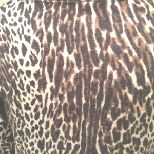 Leopard Print Merino Wool Sweater Med / Animal Print J Crew Wool Pullover / Ribbed Trim Classic J Crew Leopard Merino Wool Sweater image 7